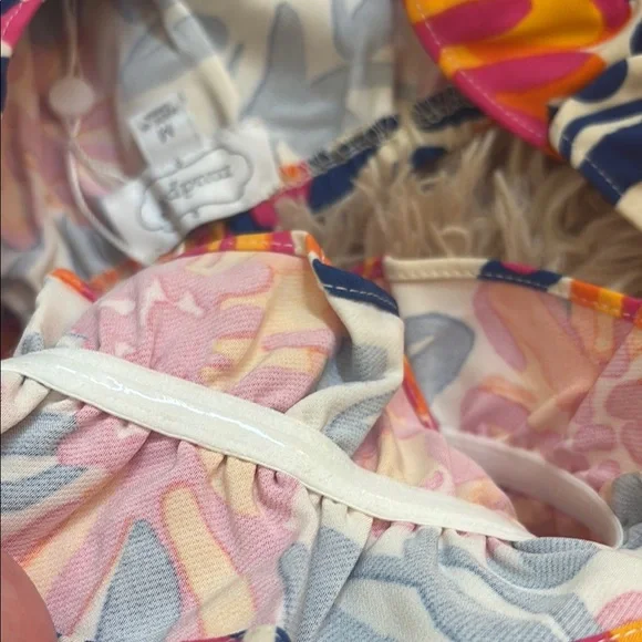 Mud Pie Pink and Orange Floral Babydoll Tank Top NWT - Picture 5 of 5